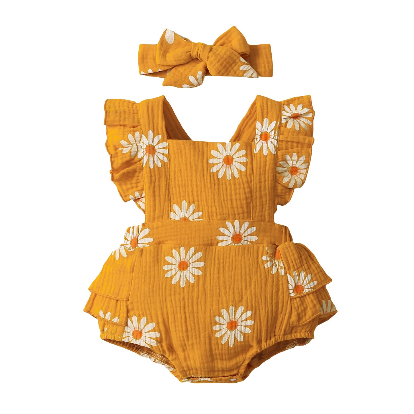 Summer Sunflower Romper Jumpsuit