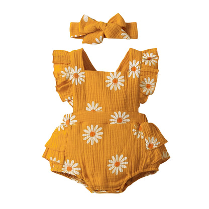 Summer Sunflower Romper Jumpsuit