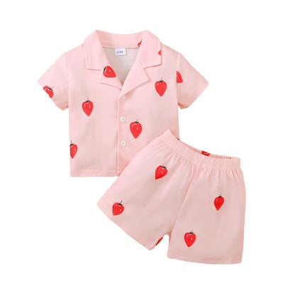 2-Piece Short Sleeve Bear Pajama Set