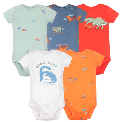 5-Pack Short Sleeve Soft Baby Bodysuits