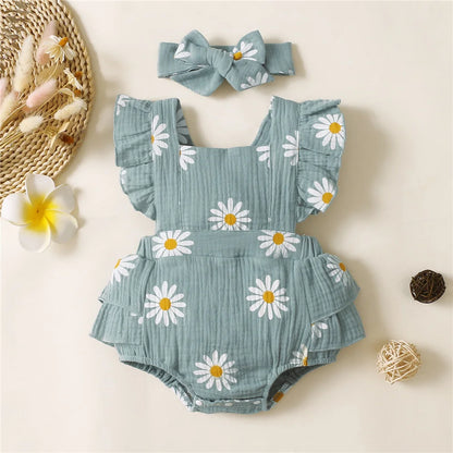Summer Sunflower Romper Jumpsuit
