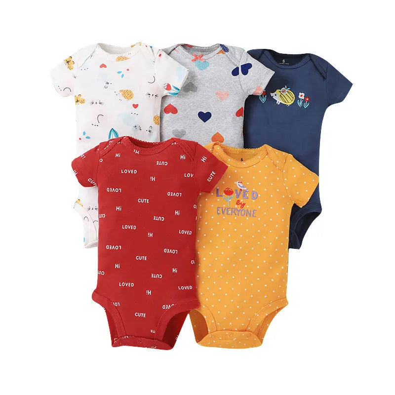 5-Pack Short Sleeve Soft Baby Bodysuits