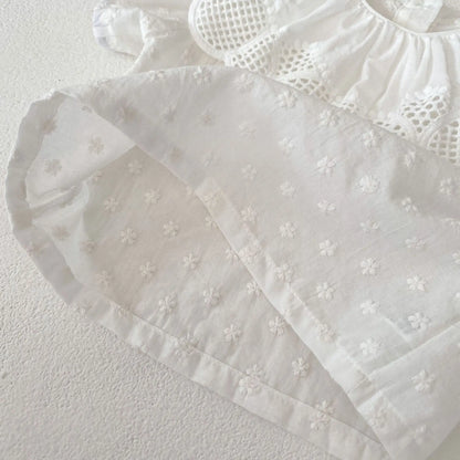 Flower Bubble Short Sleeve Blouse