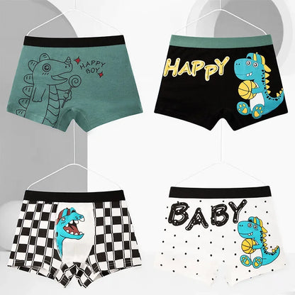 4-Piece Cartoon-Printed Briefs