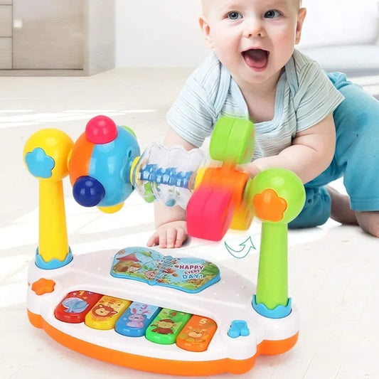 Baby Piano Rotating Music Keyboard Light Sound