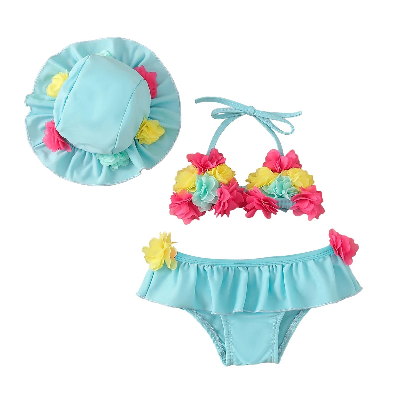 3-Piece Floral Swimsuit