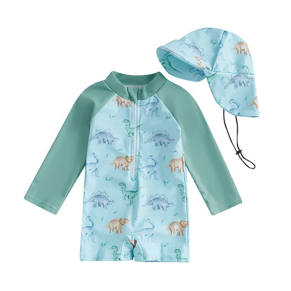 Dinosaur Swimwear with Sun Hat