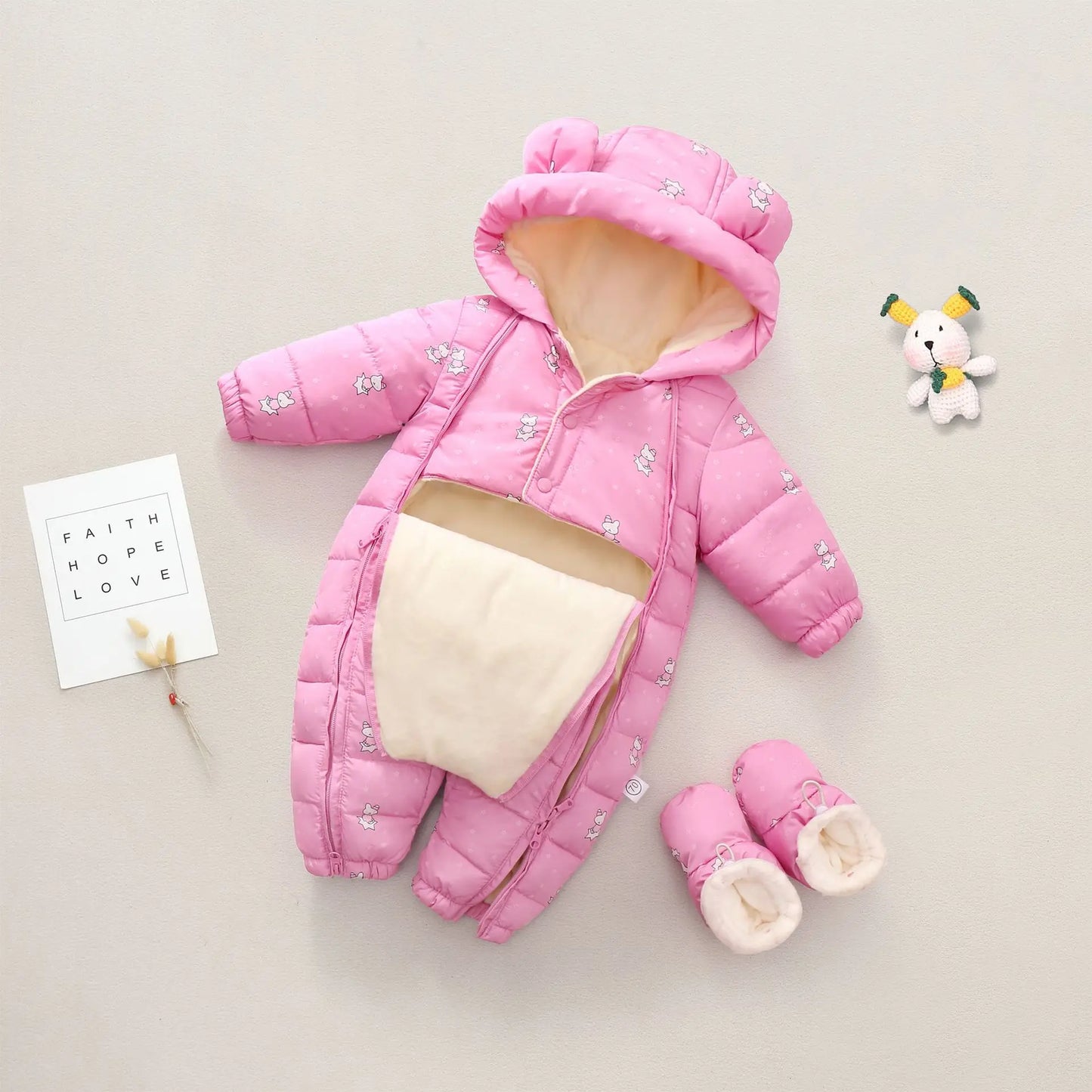 Baby Winter Snowsuit Hooded Warm Jumpsuit