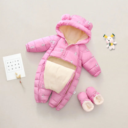 Baby Winter Snowsuit Hooded Warm Jumpsuit