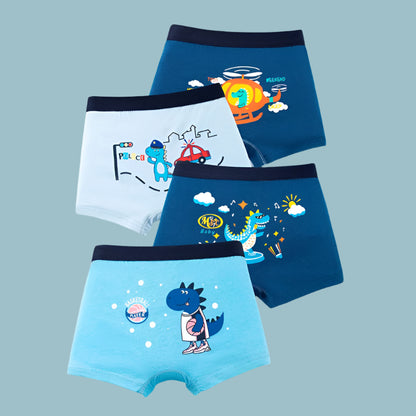 1/4/8 pcs Cotton Boys Boxer Briefs