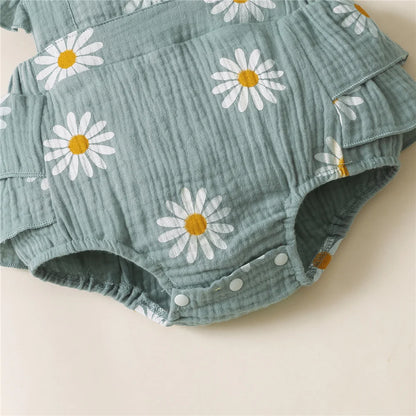 Summer Sunflower Romper Jumpsuit