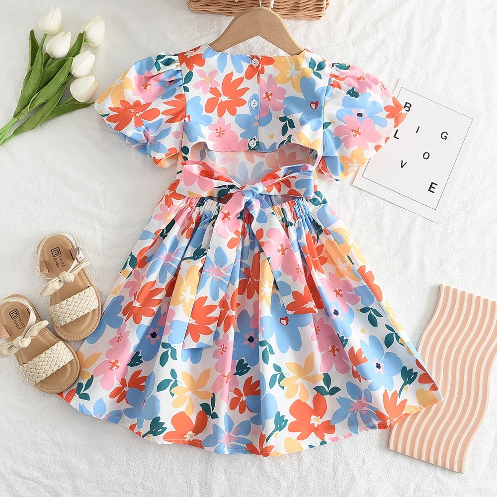 Rose Pink Plaid Bow Princess Dress