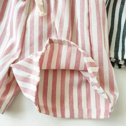 Vintage Linen Cotton Stripe Shorts