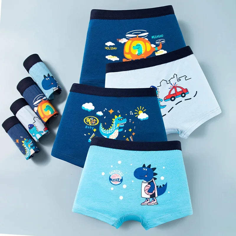 4-Piece Cartoon-Printed Briefs