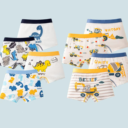 1/4/8 pcs Cotton Boys Boxer Briefs
