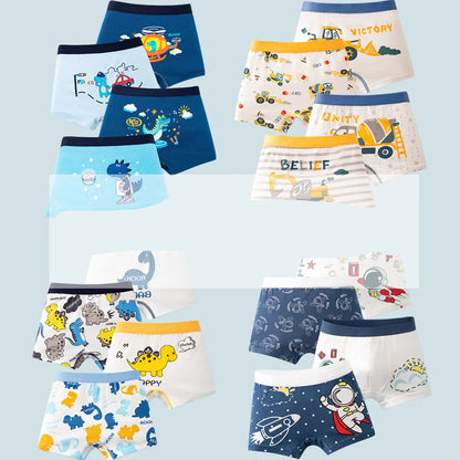 1/4/8 pcs Cotton Boys Boxer Briefs