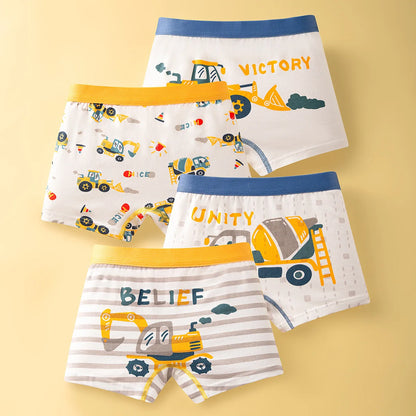 1/4/8 pcs Cotton Boys Boxer Briefs