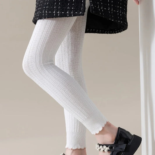Girls Knitted Ribbed Leggings