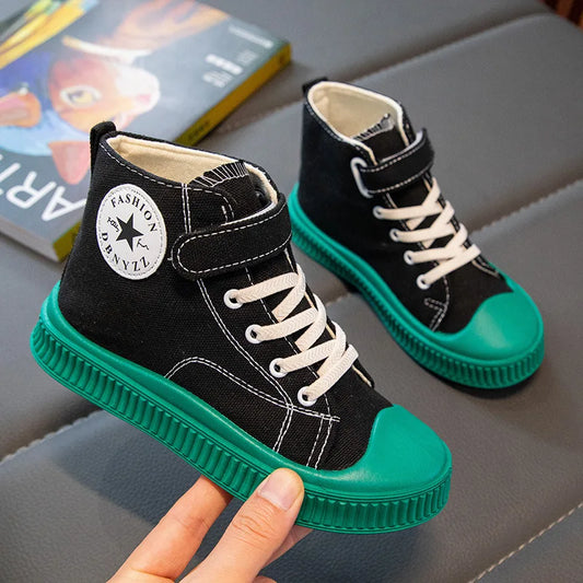 High-Top Canvas Soft Bottom Sneakers