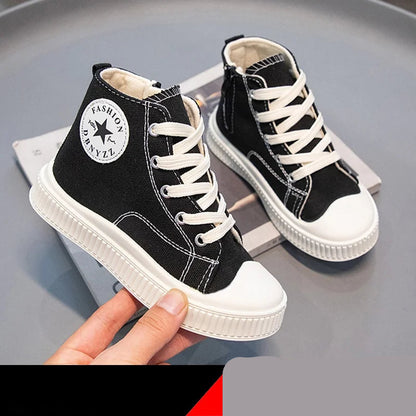 High-Top Canvas Soft Bottom Sneakers