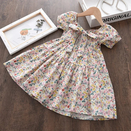 Rose Pink Plaid Bow Princess Dress