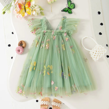 Butterfly Wing Floral Chiffon Princess Dress