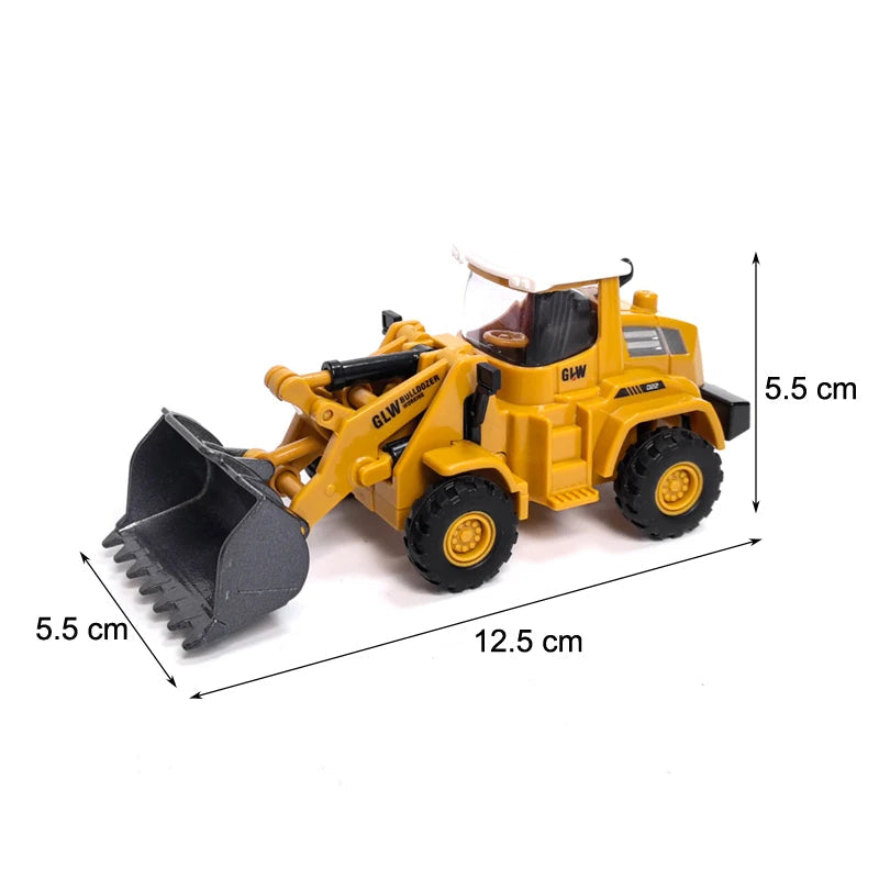 Engineering Diecast Inertial Driving Tractor, Excavator, Bulldozer, Crane, Kids Truck