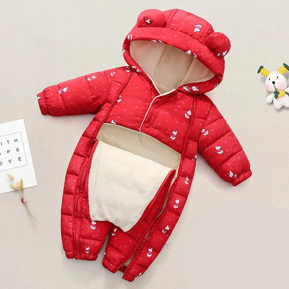 Baby Winter Snowsuit Hooded Warm Jumpsuit