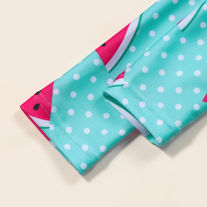 2-Piece Long Sleeve Swim Watermelon Set