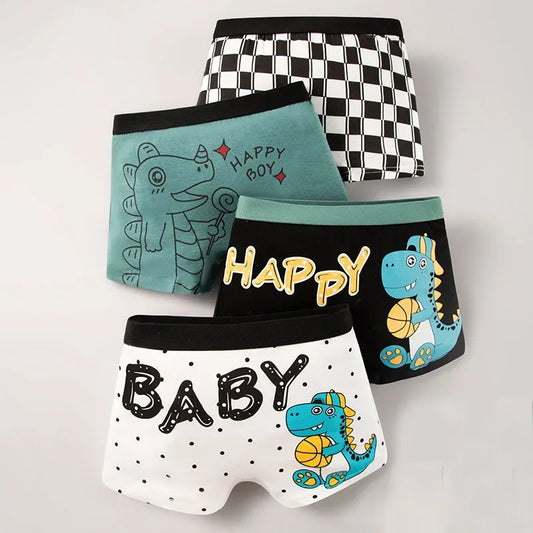 4-Piece Cartoon-Printed Briefs