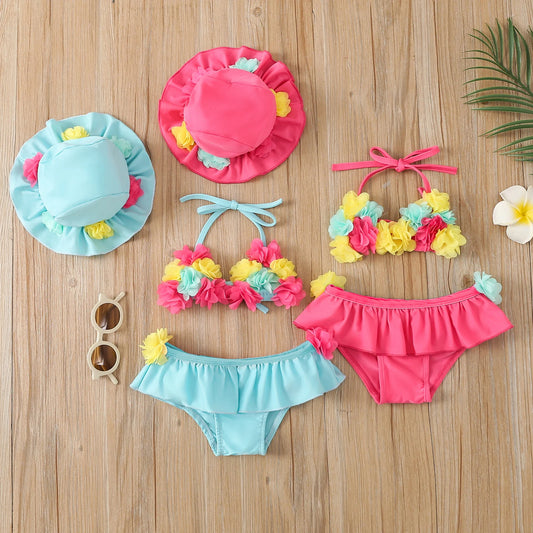 3-Piece Floral Swimsuit