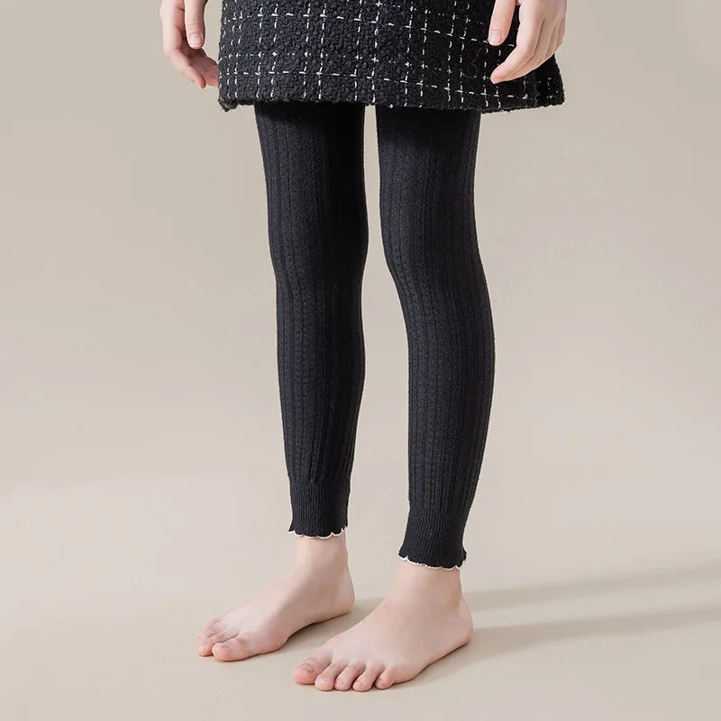 Girls Knitted Ribbed Leggings