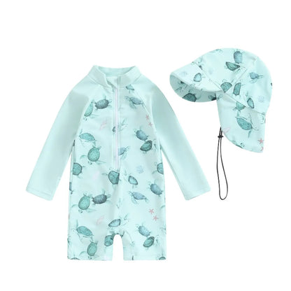 Quick Dry Long Sleeve Swimsuit with Sun Protection