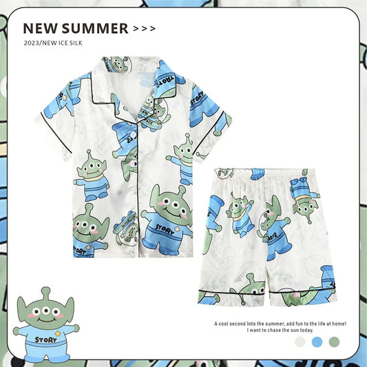 Ice Silk Cartoon Pajama Set