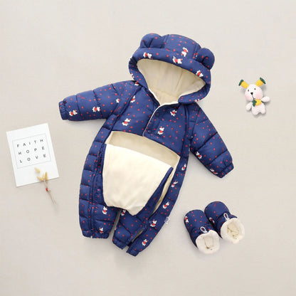 Baby Winter Snowsuit Hooded Warm Jumpsuit