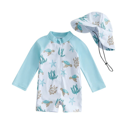 Dinosaur Swimwear with Sun Hat
