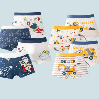 1/4/8 pcs Cotton Boys Boxer Briefs