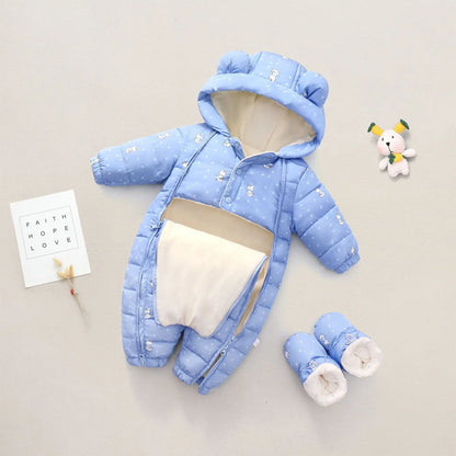 Baby Winter Snowsuit Hooded Warm Jumpsuit