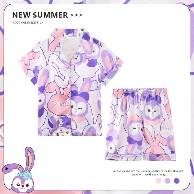 Ice Silk Cartoon Pajama Set
