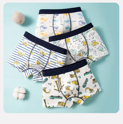 4-Piece Cartoon-Printed Briefs