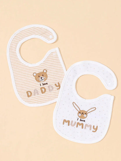 2-Piece Baby Feeding Bib Cute