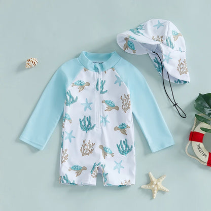 Dinosaur Swimwear with Sun Hat