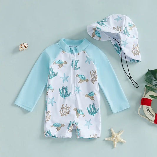 Dinosaur Swimwear with Sun Hat