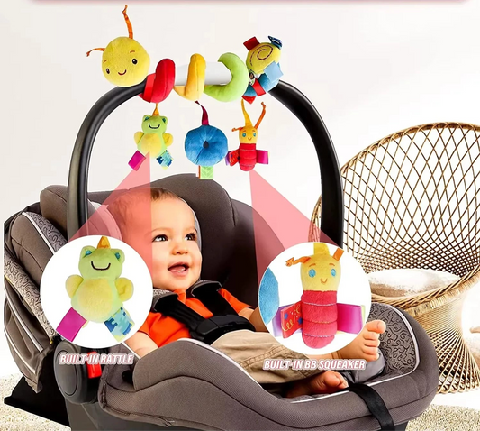 Spiral Baby Hanging Toy – Crib, Stroller & Car Seat Mobile with Soft Rattles