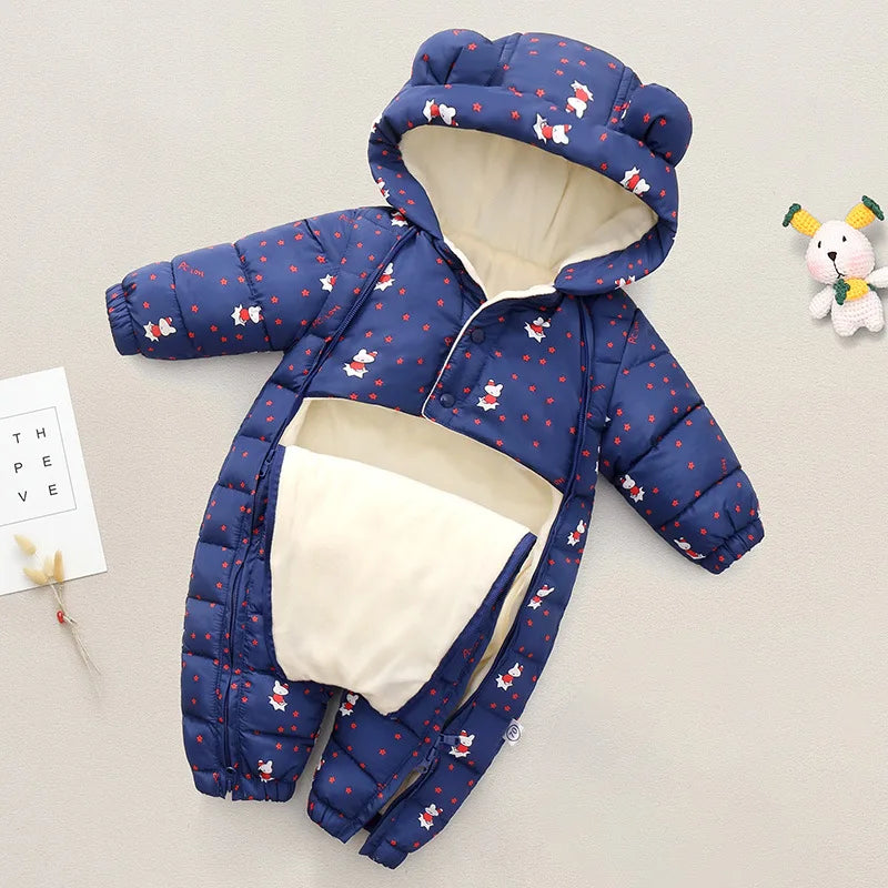 Baby Winter Snowsuit Hooded Warm Jumpsuit