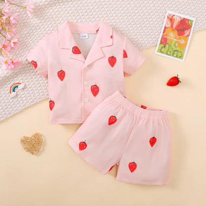 2-Piece Short Sleeve Bear Pajama Set