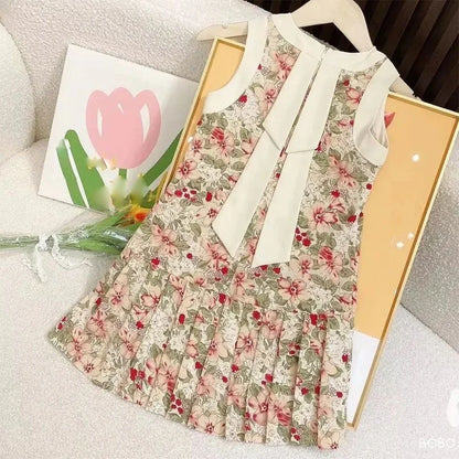 Rose Pink Plaid Bow Princess Dress
