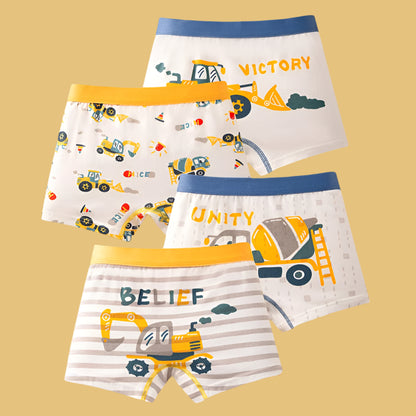 1/4/8 pcs Cotton Boys Boxer Briefs