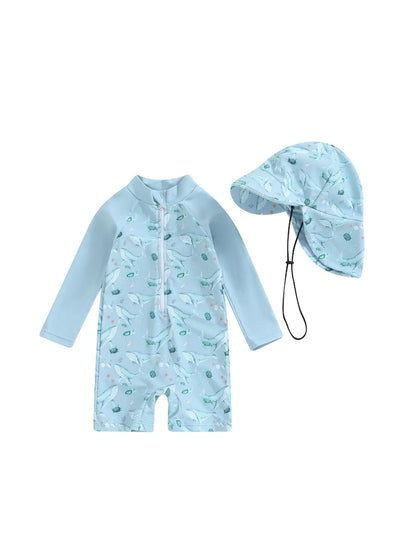 Quick Dry Long Sleeve Swimsuit with Sun Protection