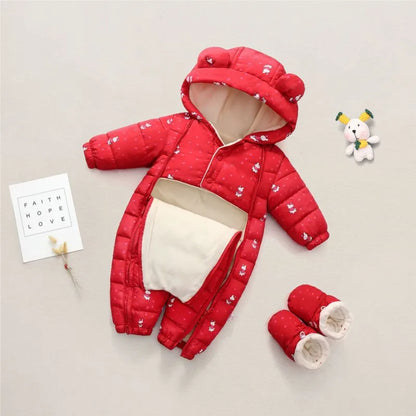 Baby Winter Snowsuit Hooded Warm Jumpsuit